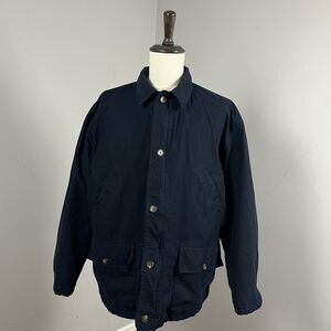Polo Ralph Lauren Vintage 90's Blue Chore Jacket Quilted Lining Men's Large